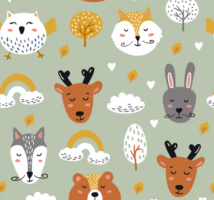 Rollo fenster kinderzimmer skandinavische waldtiere - TenStickers