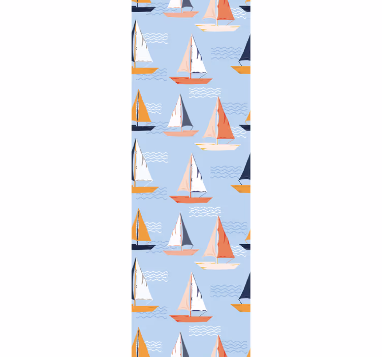 Rollo fenster kinderzimmer mit fröhlichem segelboot-muster - TenStickers