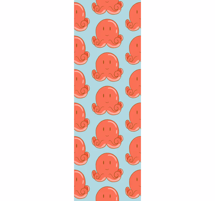 Rollo fenster kinderzimmer mit rotem octopus-muster - TenStickers