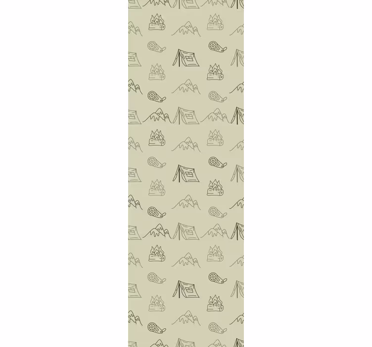 Rollo fenster kinderzimmer mit handgezeichneten campingmotiven - TenStickers