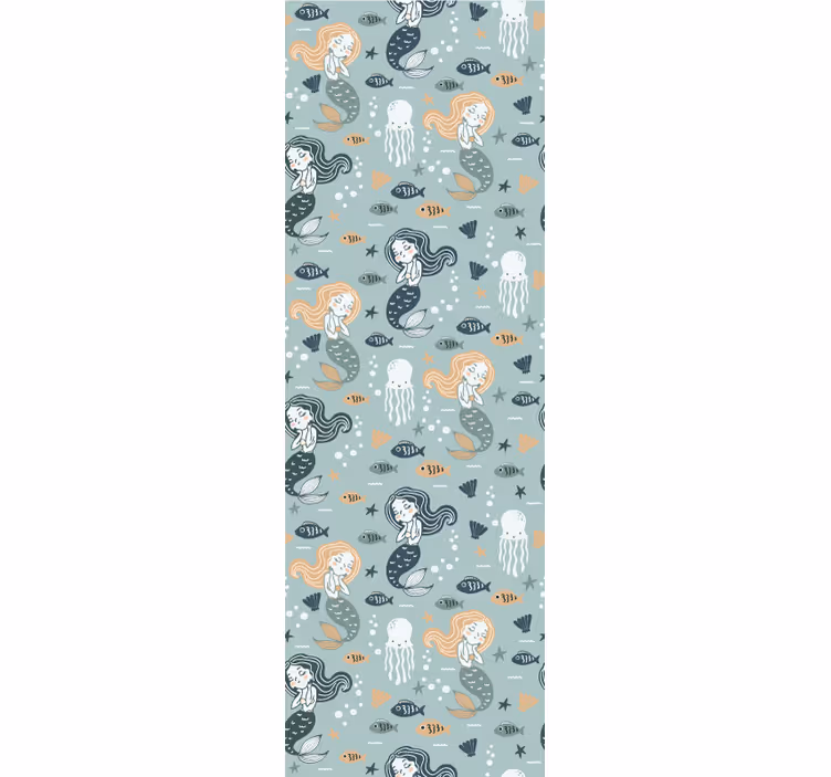 Rollo fenster kinderzimmer mit blauem meerjungfrau-muster - TenStickers