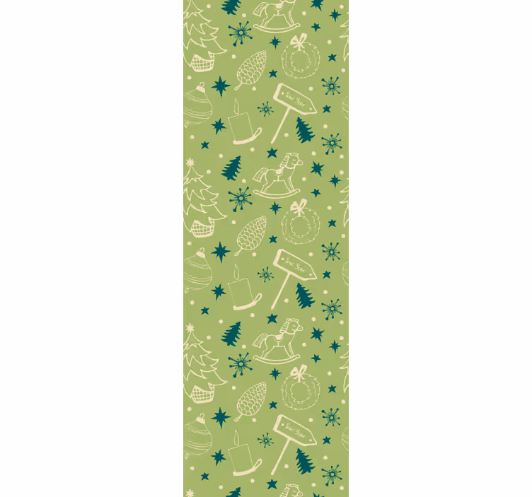Rollo fenster kinderzimmer mit weihnachtsmotiven grün - TenStickers