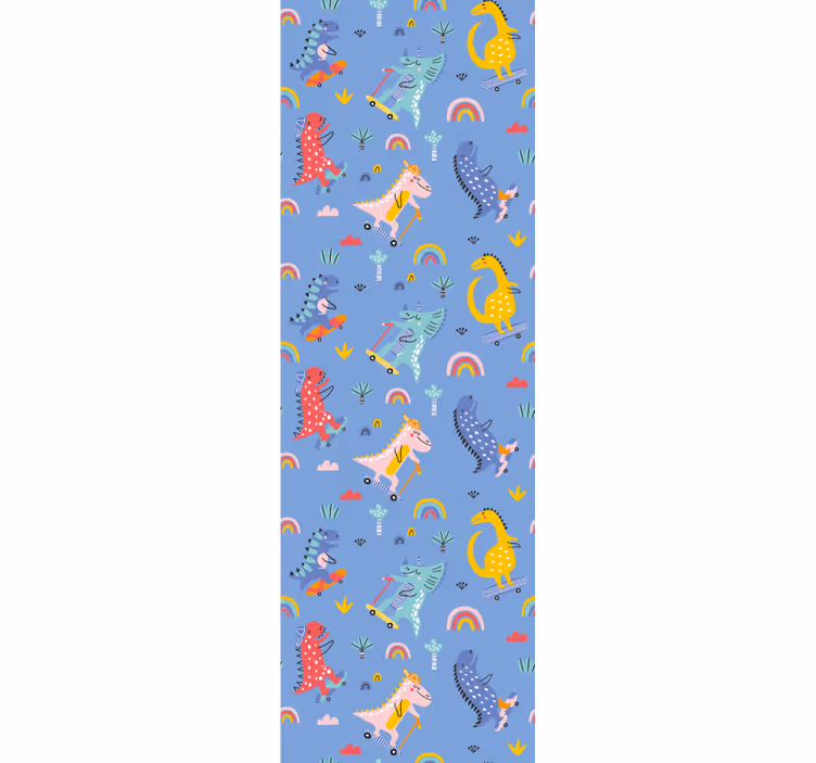 Rollo fenster kinderzimmer süße skater-dinosaurier - TenStickers