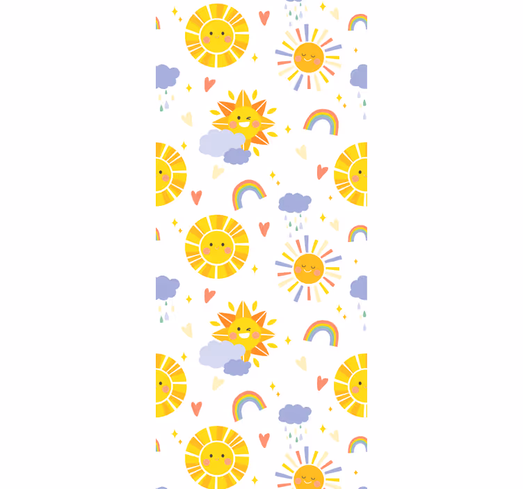 Rollo fenster kinderzimmer in pastell regenbögen und wolken - TenStickers