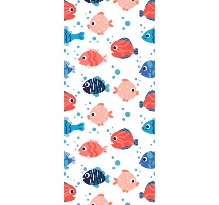 Rollo fenster kinderzimmer rosa und blaue fische - TenStickers
