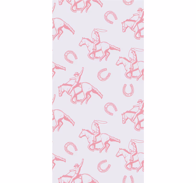 Rollo fenster kinderzimmer mit pinkem cowboy-pferd-muster - TenStickers