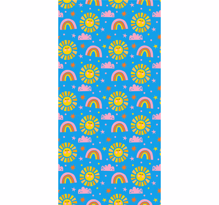 Rollo fenster kinderzimmer blaue regenbögen - TenStickers