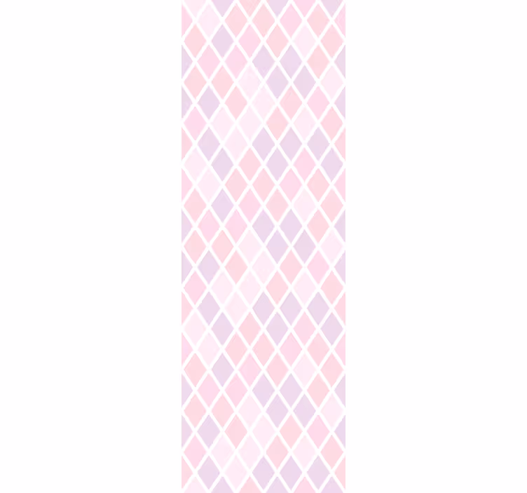 Rollo fenster kinderzimmer im design rosa und weiße rauten - TenStickers