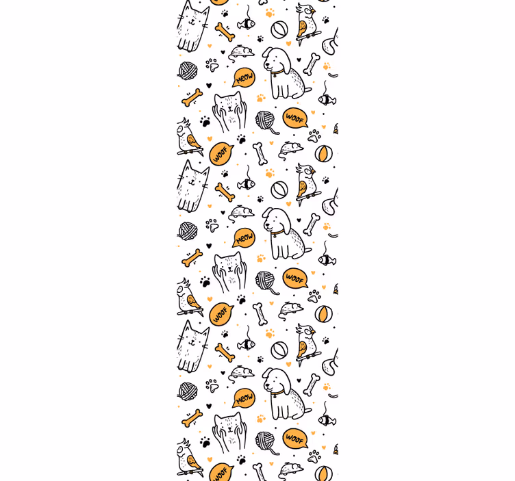 Rollo fenster kinderzimmer katzen hunde doodle stil - TenStickers