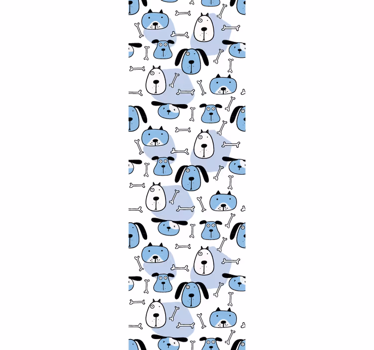 Rollo fenster kinderzimmer mit blauem hundemuster - TenStickers
