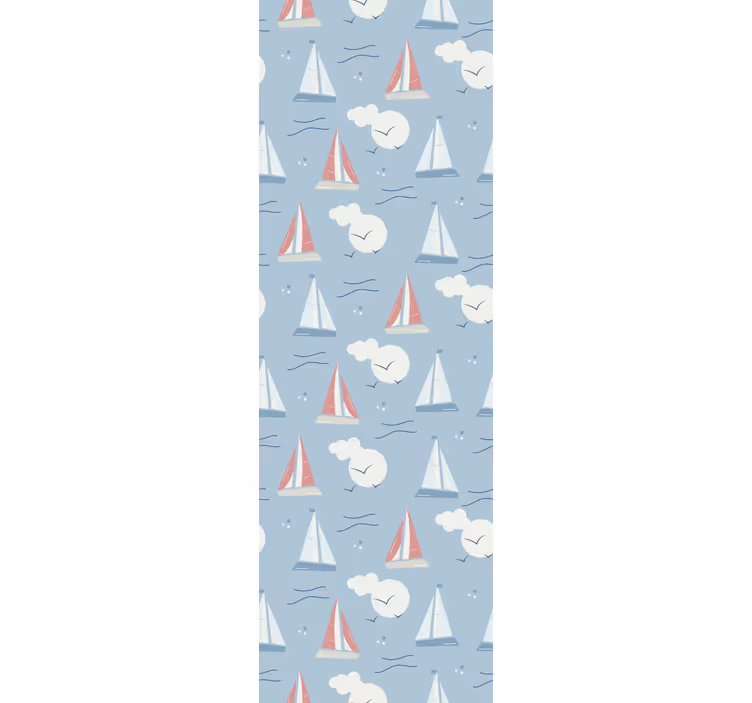 Rollo fenster kinderzimmer segelboot wolkenmuster - TenStickers