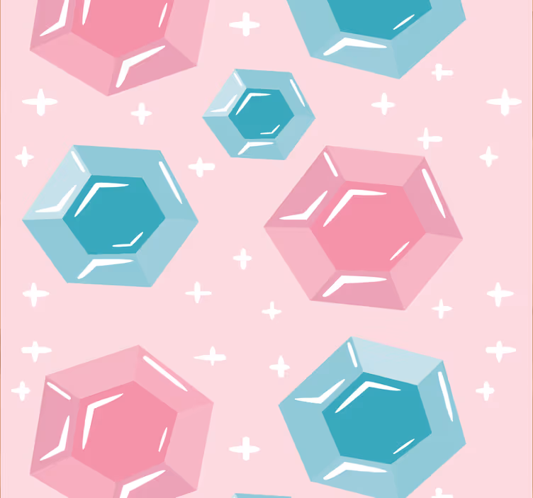 Rollo fenster kinderzimmer in geometrischen edelsteinen - TenStickers