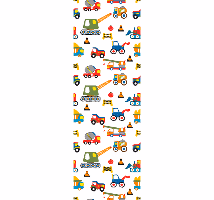 Rollo fenster kinderzimmer mit niedlichen baggern - TenStickers