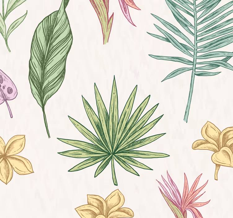 Rollo fenster kinderzimmer blumen und palmen - TenStickers
