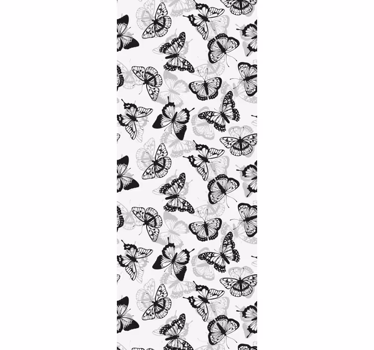 Rollo fenster home office mit schwarzem schmetterlingsmuster - TenStickers