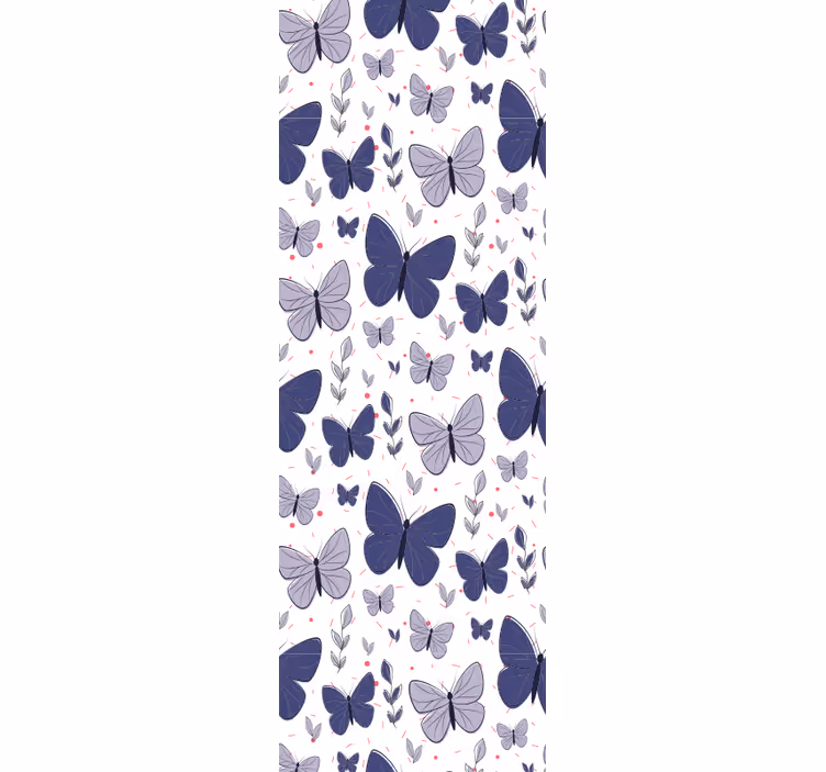 Rollo fenster home office schmetterlingsmuster in pink und blau - TenStickers