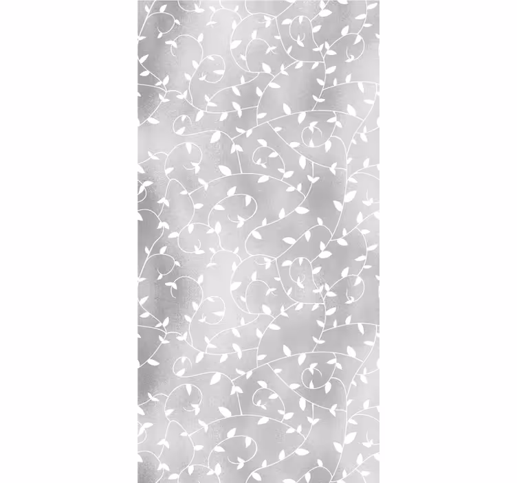 Rollo fenster home office mit weißen und silbernen baumzweigen - TenStickers