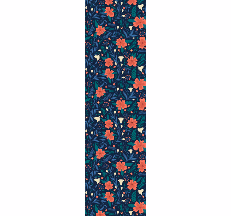 Rollo fenster home office mit nordischen blumenmotiven - TenStickers