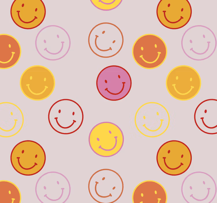 Rollo fenster jugendzimmer mit pinken smiley-gesichtern - TenStickers