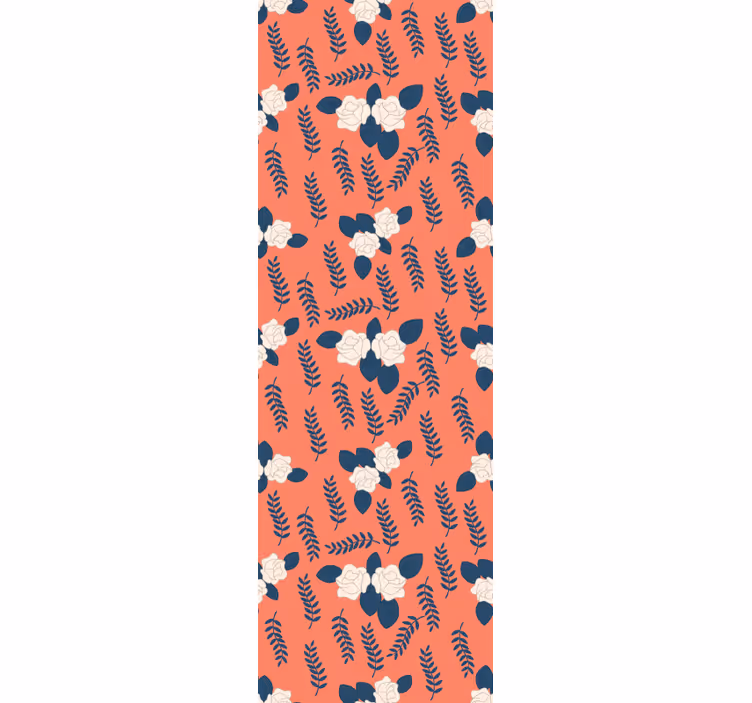 Rollo fenster jugendzimmer mit orange-rosem blumenmuster - TenStickers