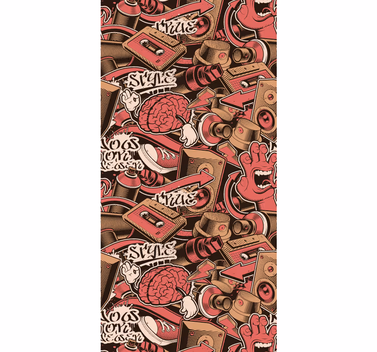 Rollo fenster jugendzimmer mit rotem graffiti-motiv - TenStickers