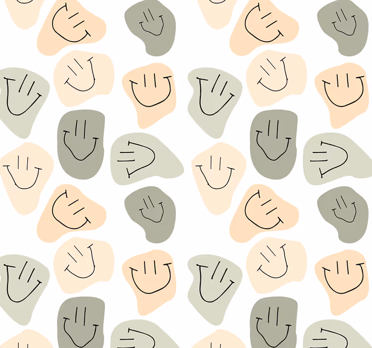 Rollo fenster jugendzimmer mit neutralen smiley-gesichtern - TenStickers