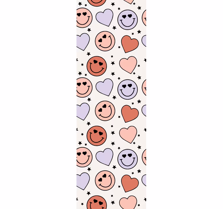 Rollo fenster jugendzimmer mit herzen und smileys - TenStickers
