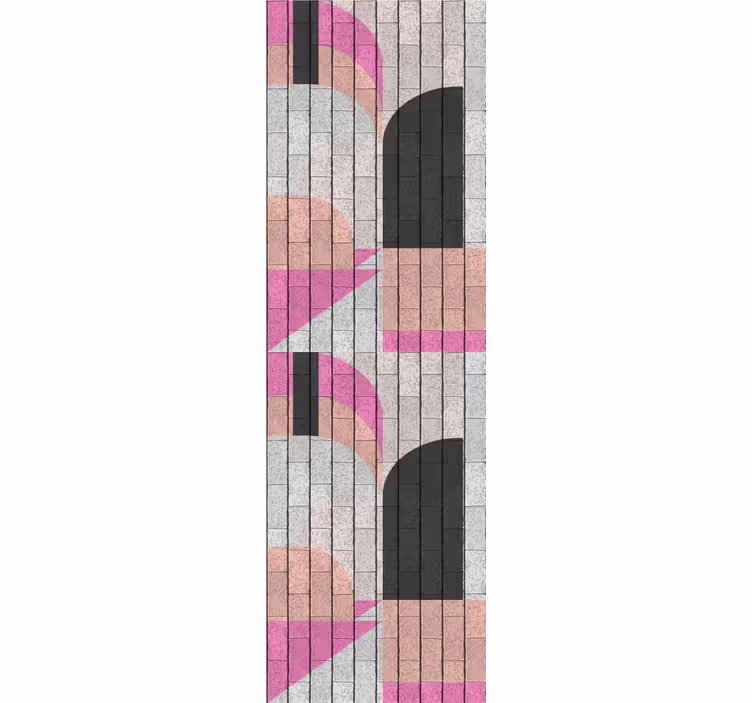 Fenster rollo modern mit abstrakten formen auf ziegeln - TenStickers