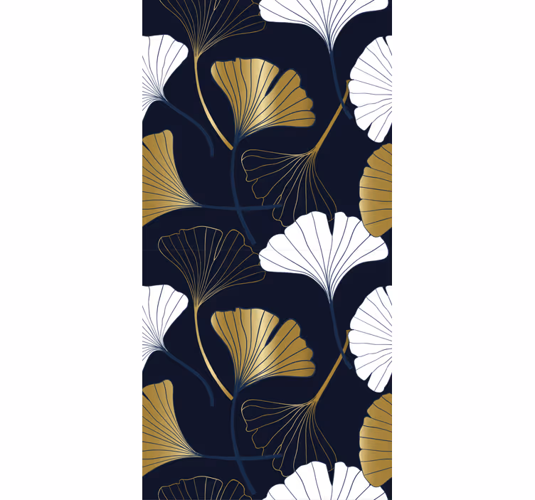 Fenster rollo modern mit geprägten ginkgo-blättern - TenStickers