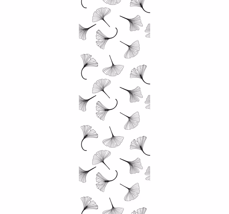 Fenster rollo modern ginkgo blätter schwarz muster - TenStickers