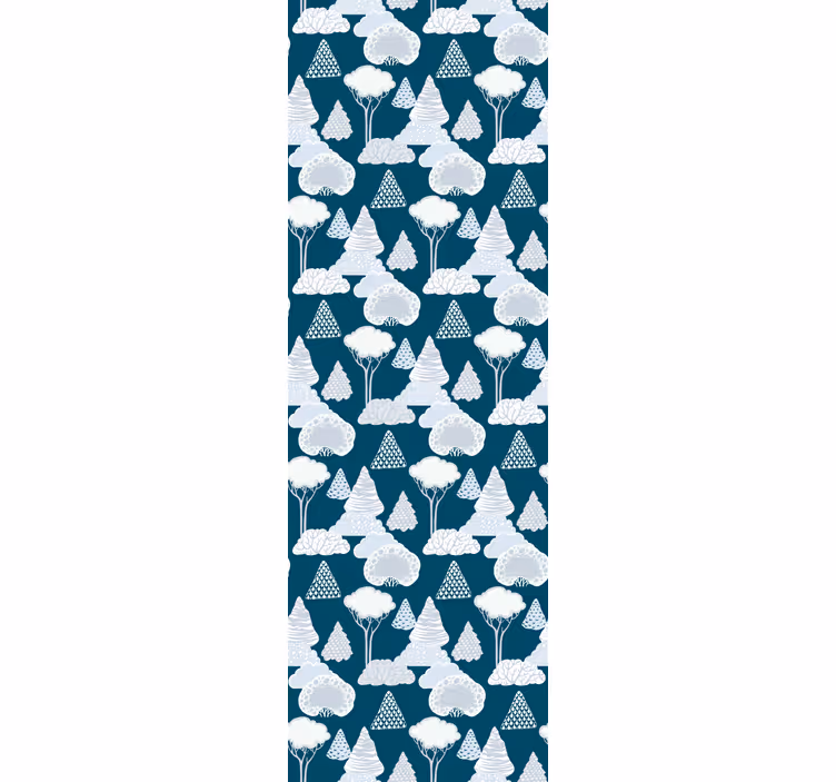 Fenster rollo modern mit navyblauen japandi-bäumen - TenStickers