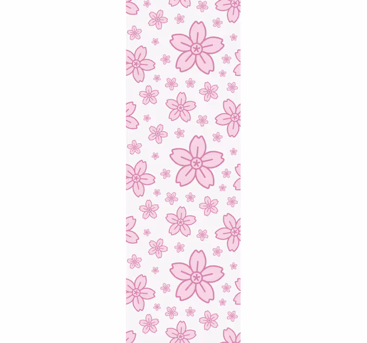 Fenster rollo modern rosa kleine blüten auf weißem hintergrund - TenStickers