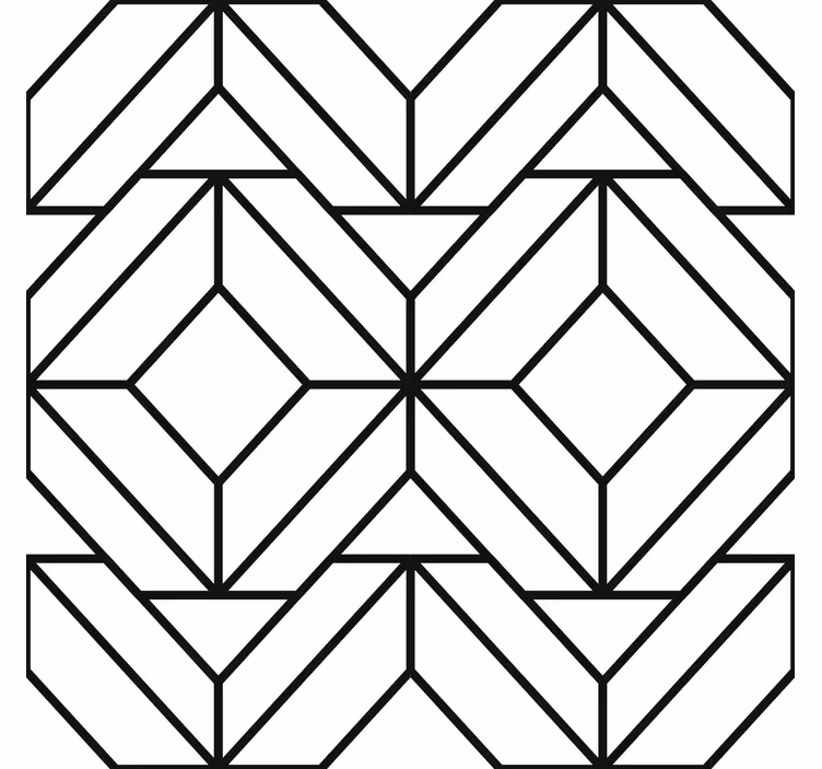 Fenster rollo modern mit schwarz-weißem geometrischen muster - TenStickers