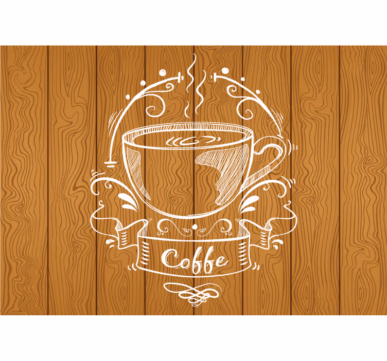 Rollo für küche mit kaffeefarbigen holzpanelen - TenStickers
