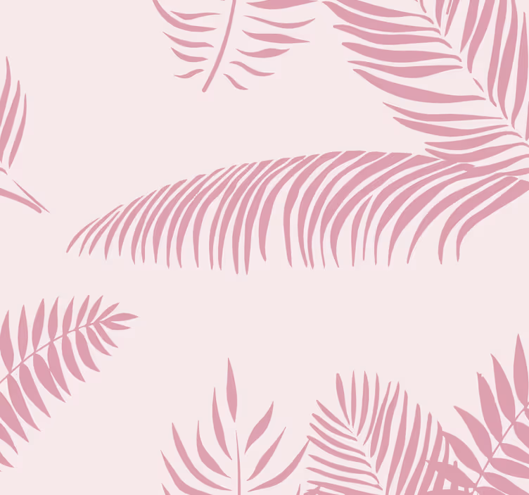 Rollo fenster rosa mit großen palmenblättern - TenStickers