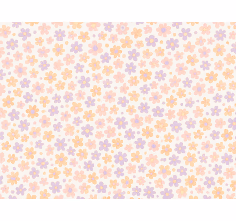 Rollo fenster rosa mit kleinen pastellfarbenen blumen - TenStickers
