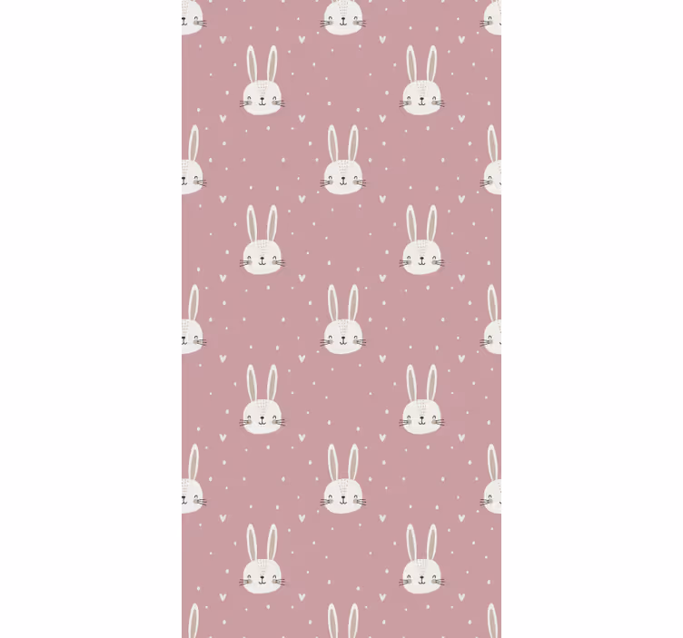 Rollo fenster rosa mit babykaninchenmotiven - TenStickers