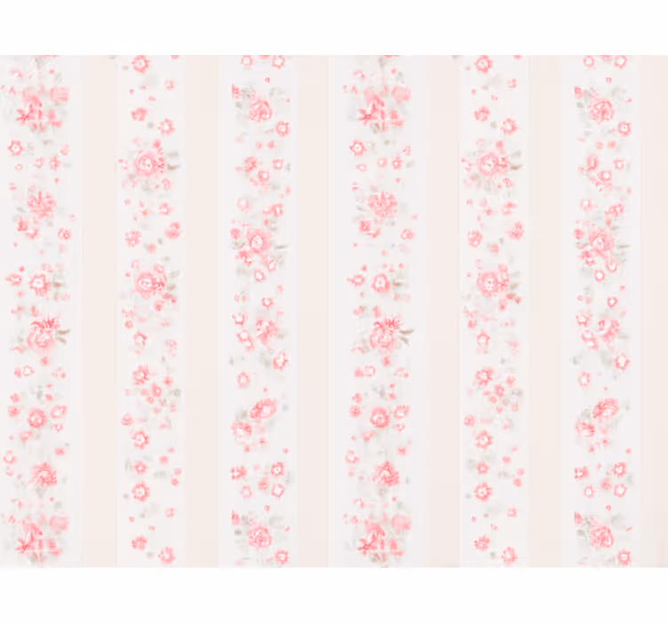 Rollo fenster rosa mit rosa retro blumenstreifen - TenStickers
