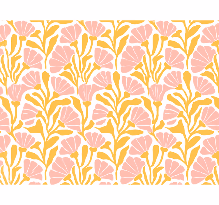 Rollo fenster gelb mit modernem buntem blumenmuster - TenStickers