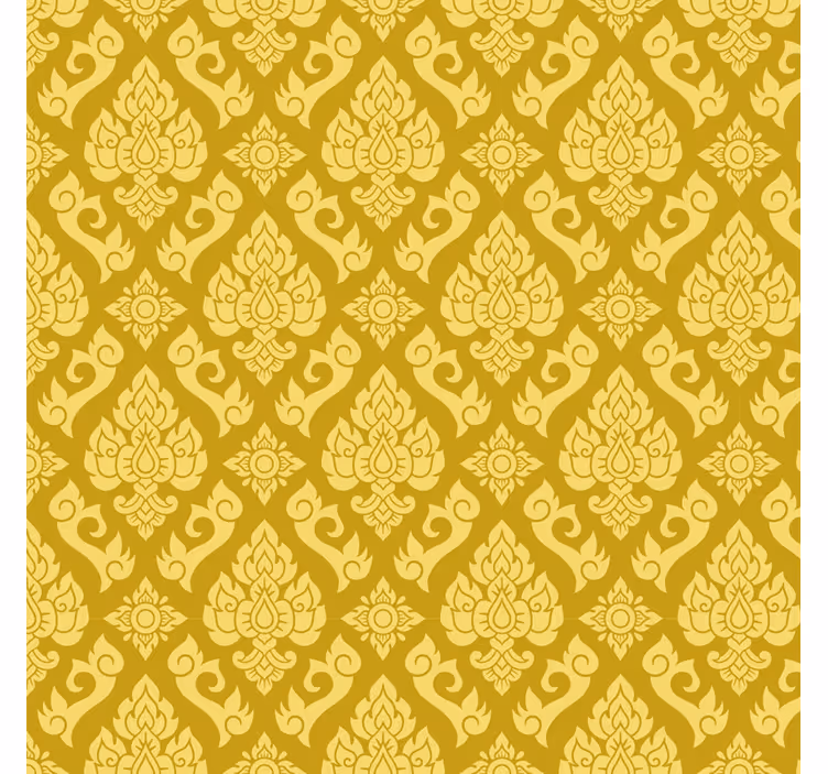 Rollo fenster gelb mit filigranem blumendesign - TenStickers