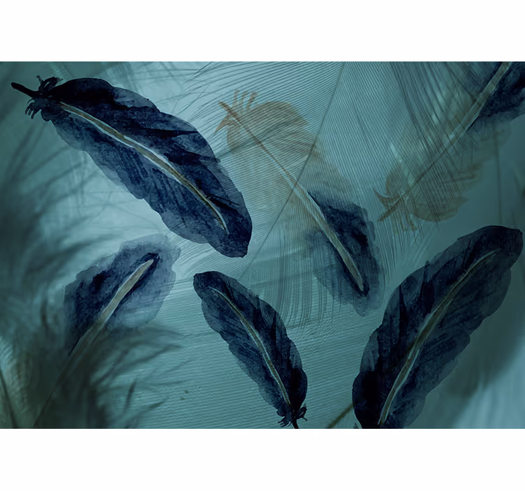 Rollo für küche mit aquarell federlinien Ästhetik - TenStickers