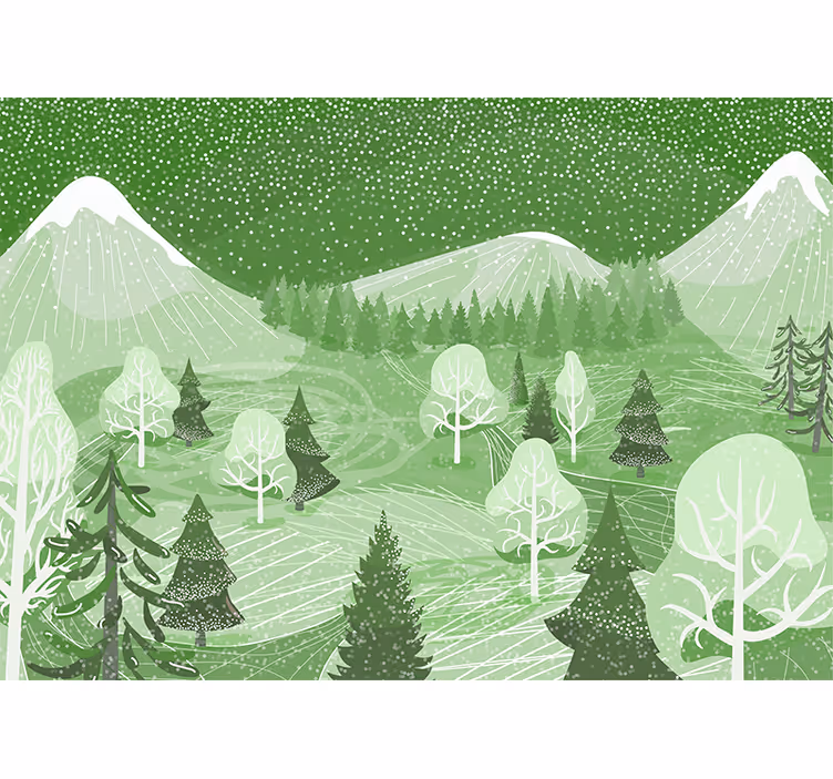 Rollo für küche im grünen vintage walddesign - TenStickers