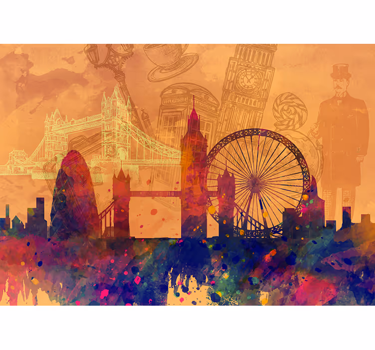 Rollo für küche historische skyline silhouette - TenStickers
