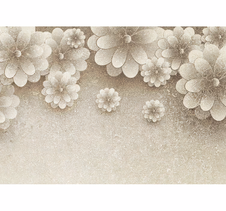 Rollo für küche mit 3d blumenmuster in grau - TenStickers