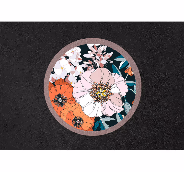 Rollo für küche mit welpenblumen im kreis - TenStickers