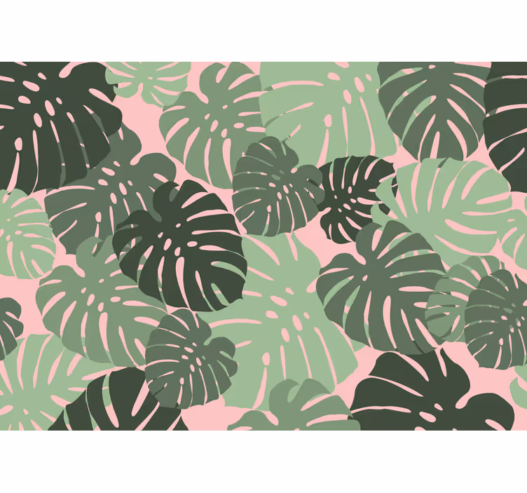 Rollo für küche mit pinken monstera-blättern - TenStickers