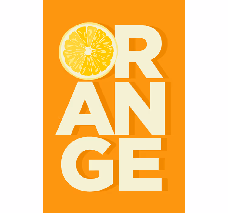 Rollo für küche mit geschnittenem orangentext - TenStickers