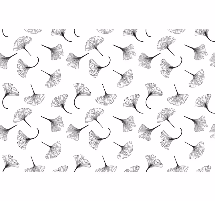 Rollo für küche mit schwarzem ginkgo-blätter muster - TenStickers