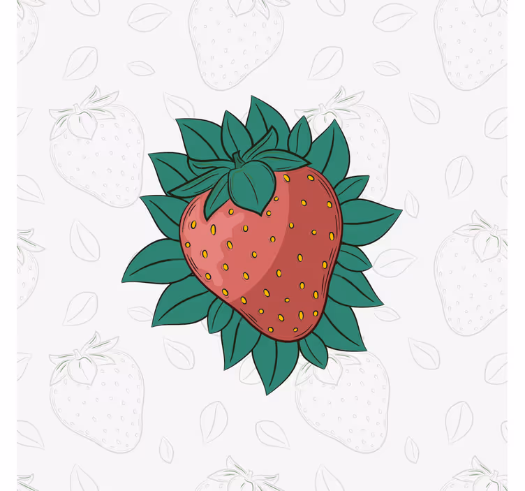 Rollo für küche leuchtende saftige erdbeeren grüne blätter - TenStickers