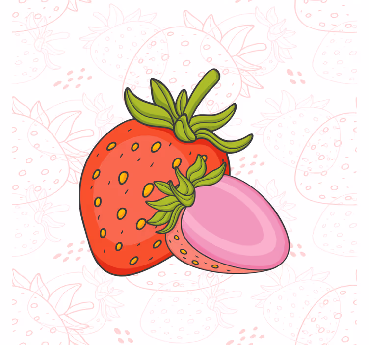 Rollo für küche mit nahtlosen roten und pinken erdbeeren - TenStickers
